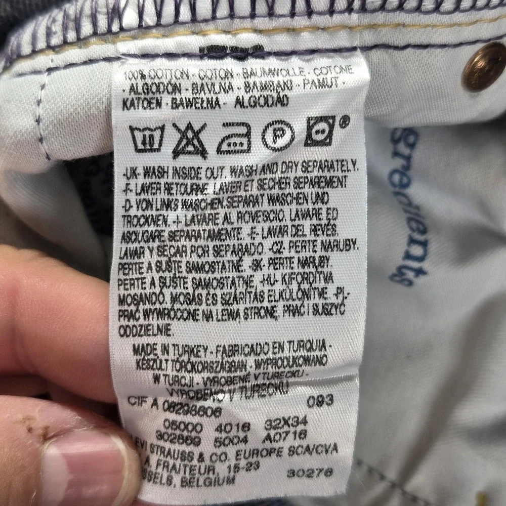 Vintage Levis Blue Star Jeans Mens 32x34 Engineered Zip Fly Honeycomb